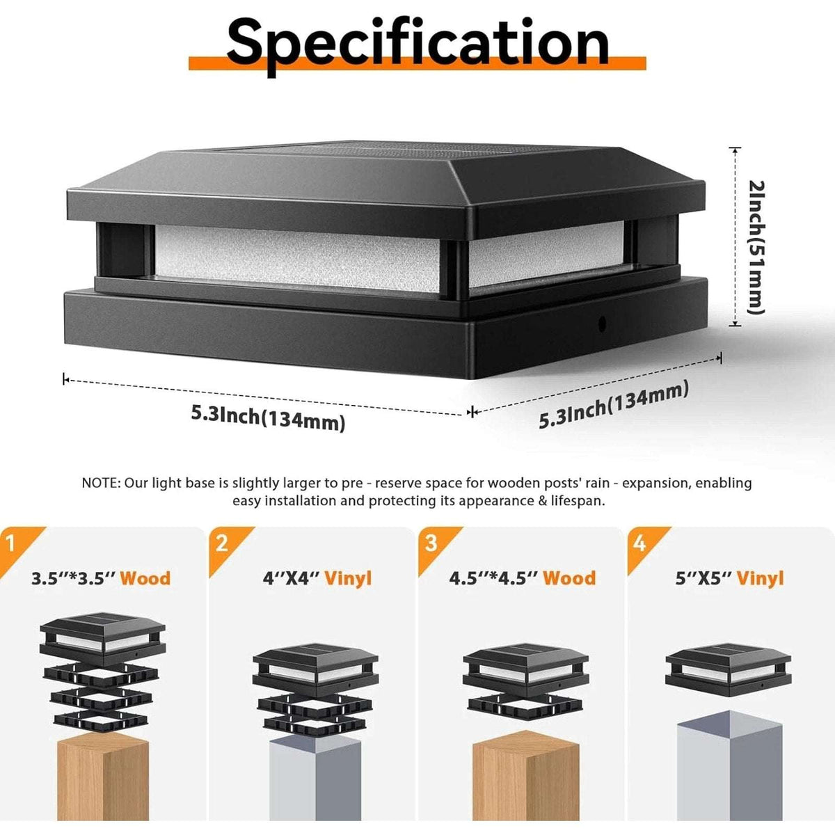 Solar Post Cap Lights Outdoor 12 Pack 3.5x3.5 4X4 4.5X4.5 5X5 Vinyl/Wooden Posts
