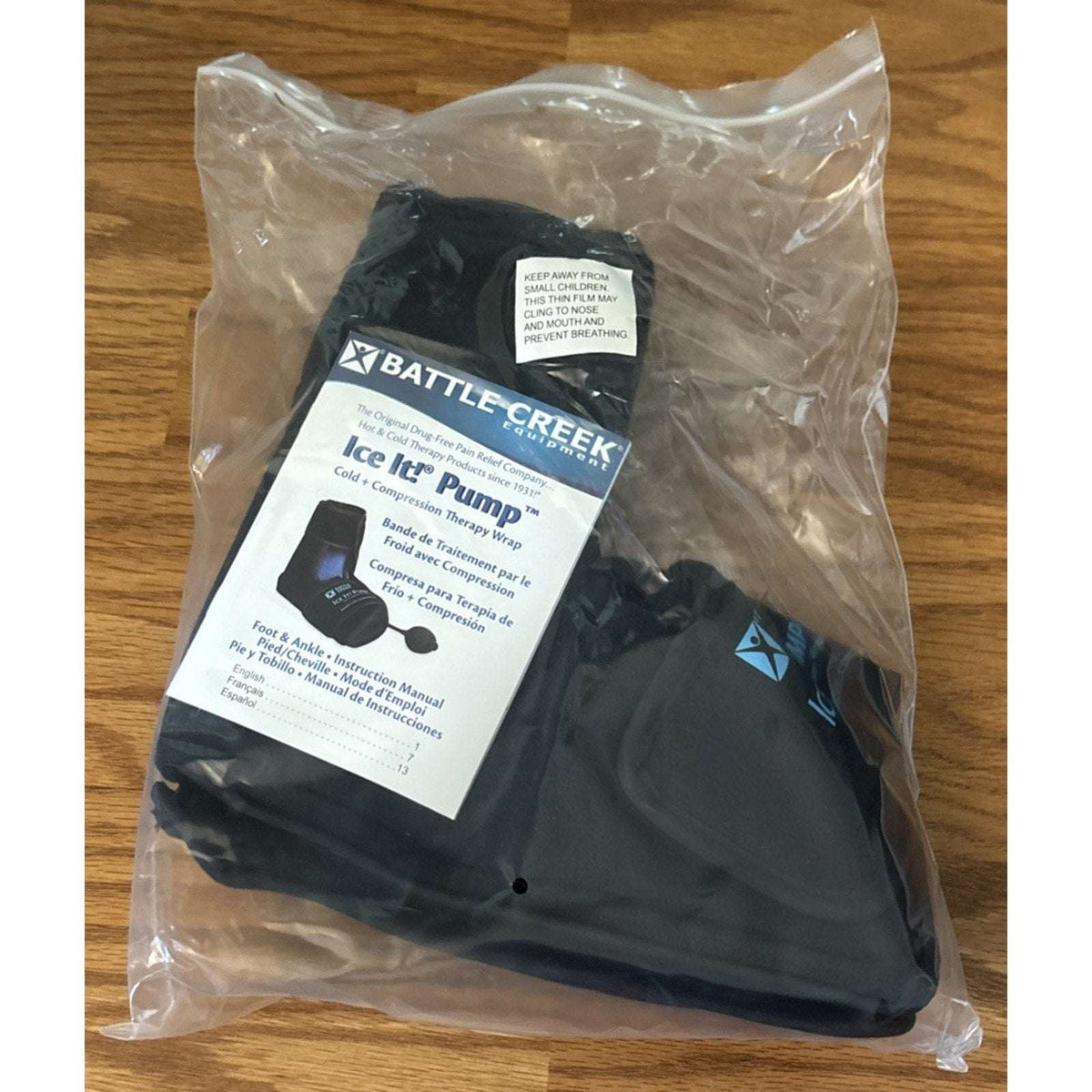 Battle Creek Ice It! Cold Compression Pump Therapy Wrap for Foot & Ankle Comfort