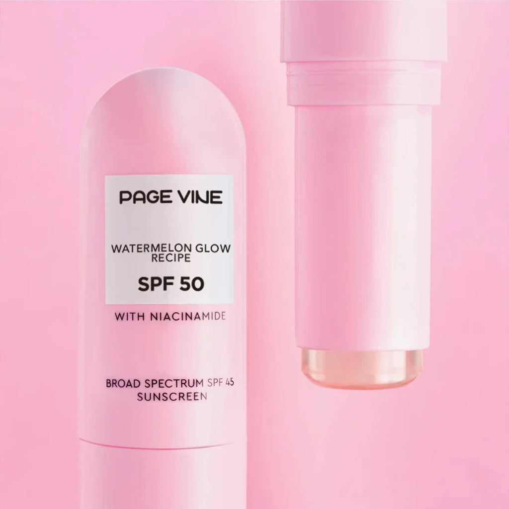 PageVine Watermelon Glow Recipe Dew Balm SPF 50 with Niacinamide .58 oz Stick
