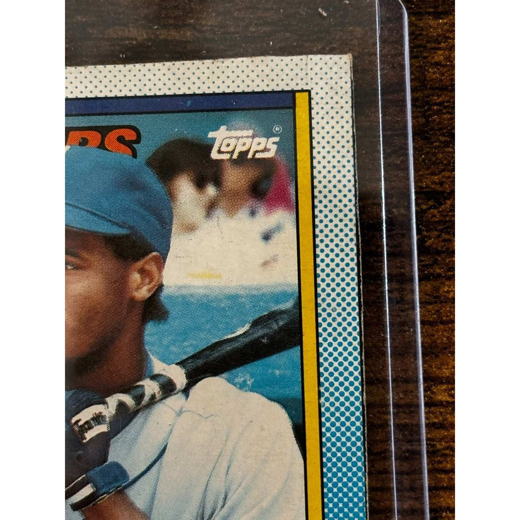 1990 TOPPS KEN GRIFFEY JR. ~ SCAR & BLANK BACK BOX TOP CARD ~ MARINERS - RC