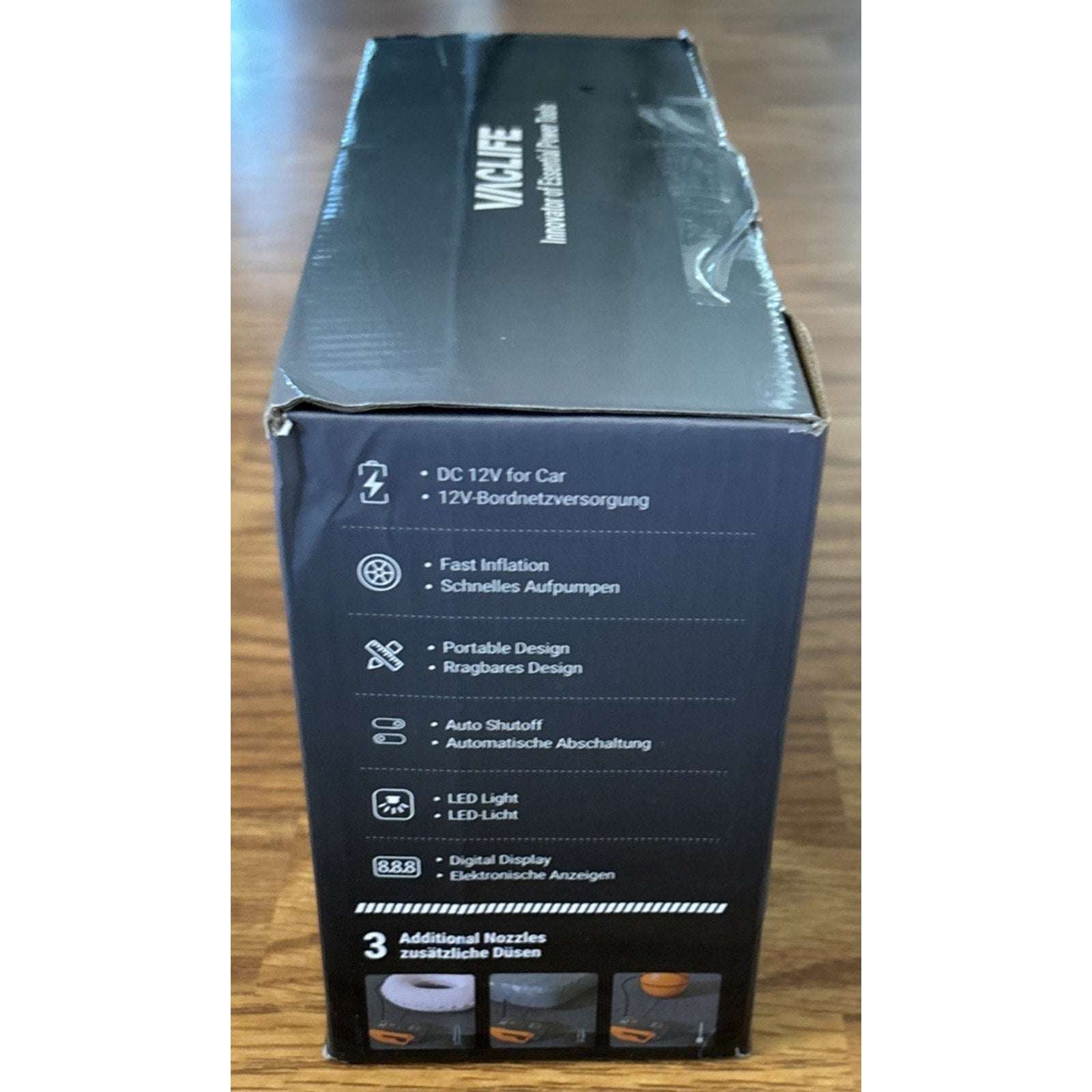 VacLife Air Compressor Tire Inflator w/ LED Light and Digital Display 12V DC
