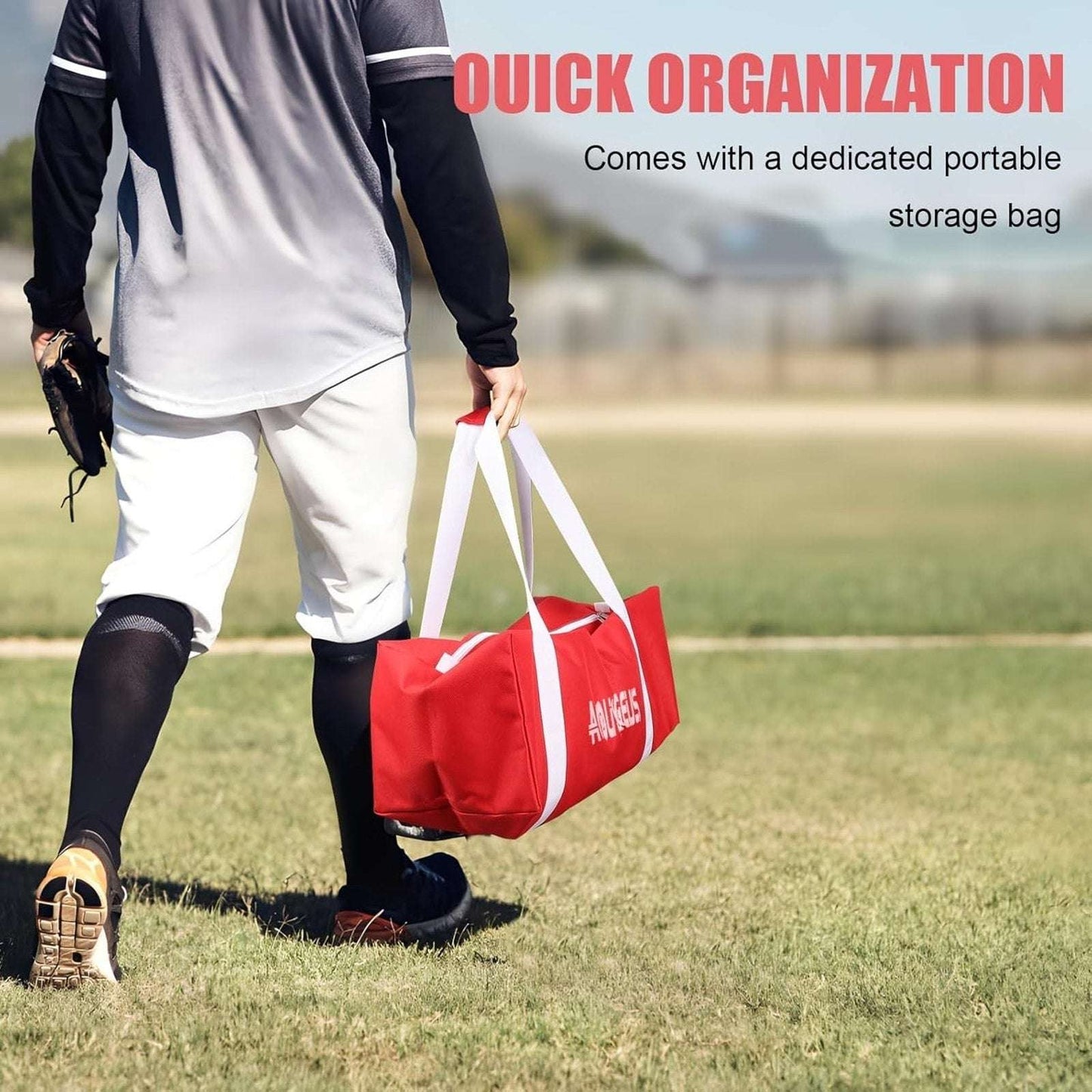 Baseball Batter Dummy Pitching Training Aid Target Durable w Stand & Carry Bag