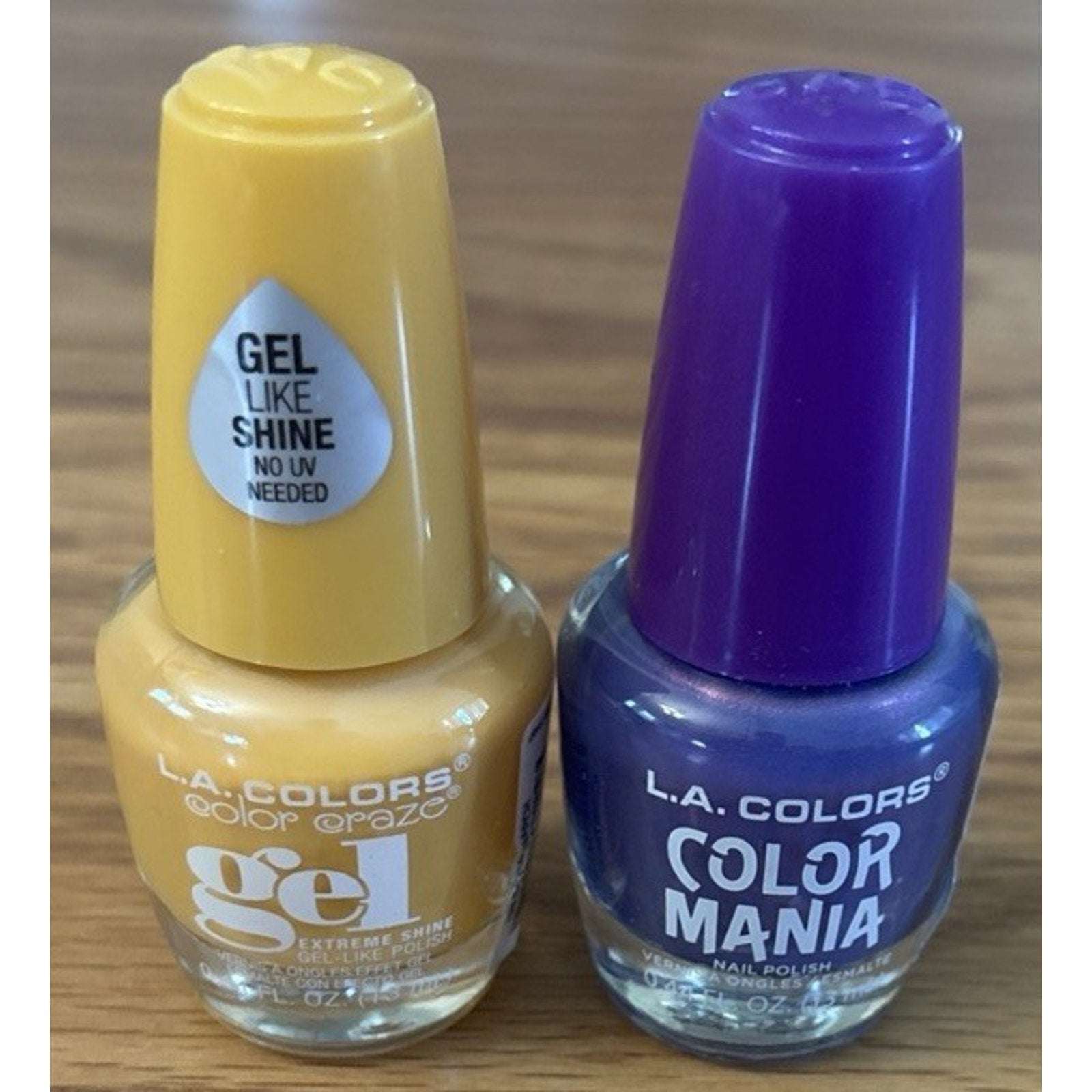 2PC LA Colors Nail Polish Color Craze Gel No UV Monarch & Color Mania Culture
