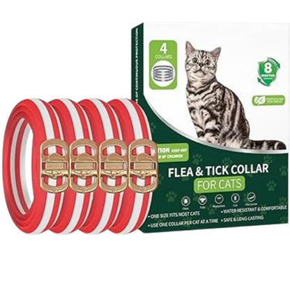 4PK Cat Flea & Tick Prevention Waterproof 32 Month Protection for Cats 12 Weeks+