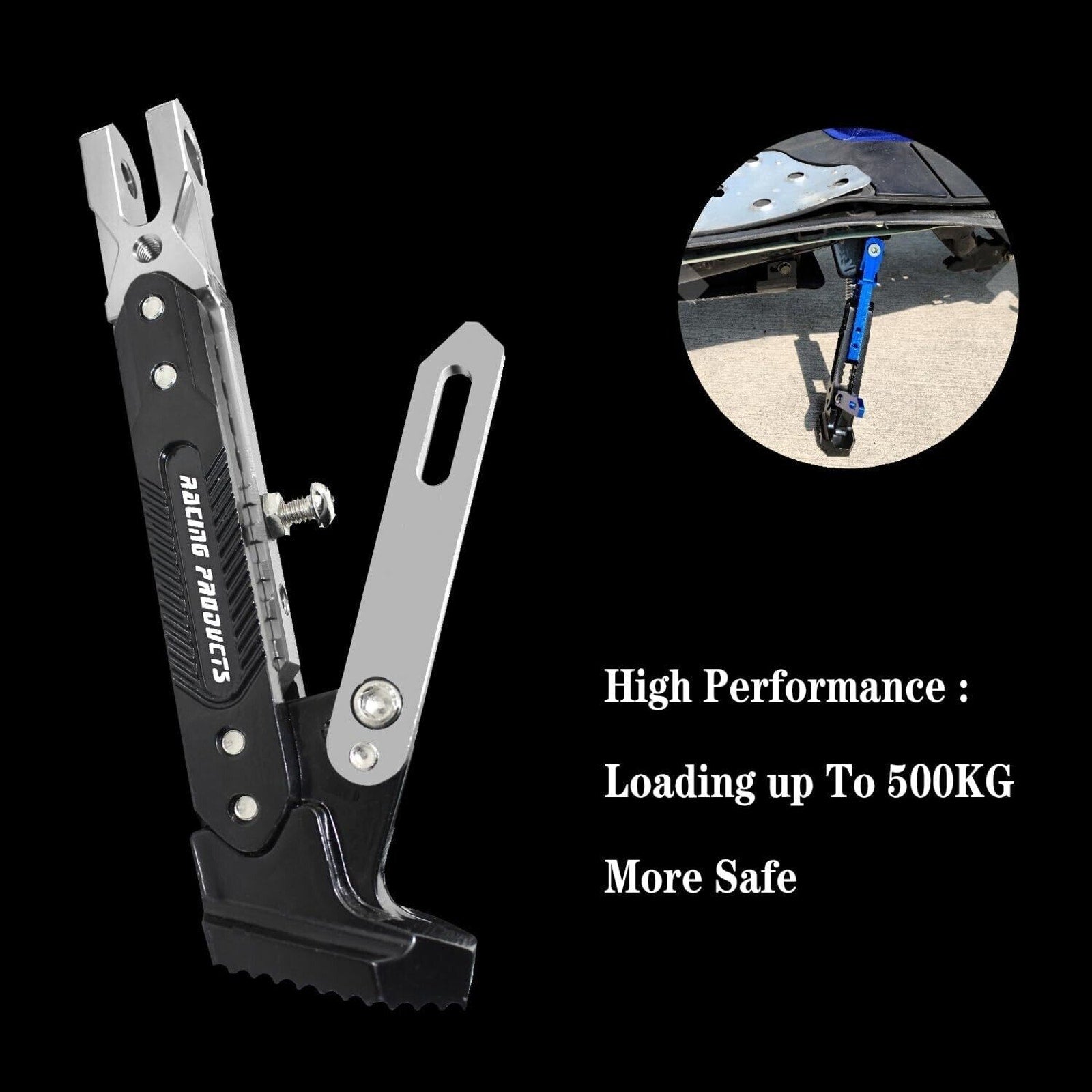 Motorcycle CNC Aluminum Alloy Kickstand Foot Side Support Adjustable READ