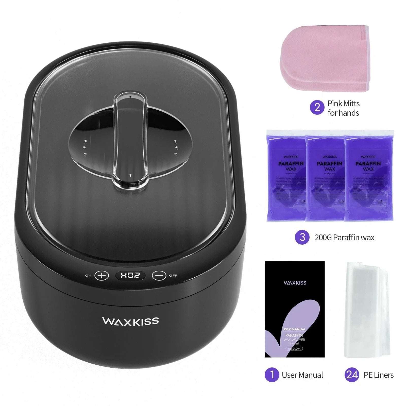 Electric Paraffin Wax Machine for Hands and Feet - Home Spa Kit Wax Mitts Liners