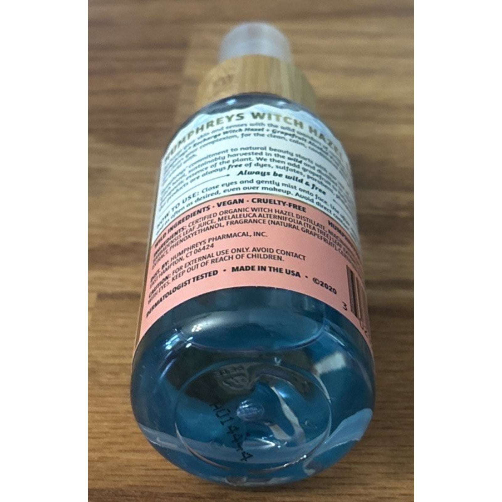 2x Humphreys Witch Hazel Alcohol Free Mist Recharge Grapefruit Tea Tree Aloe