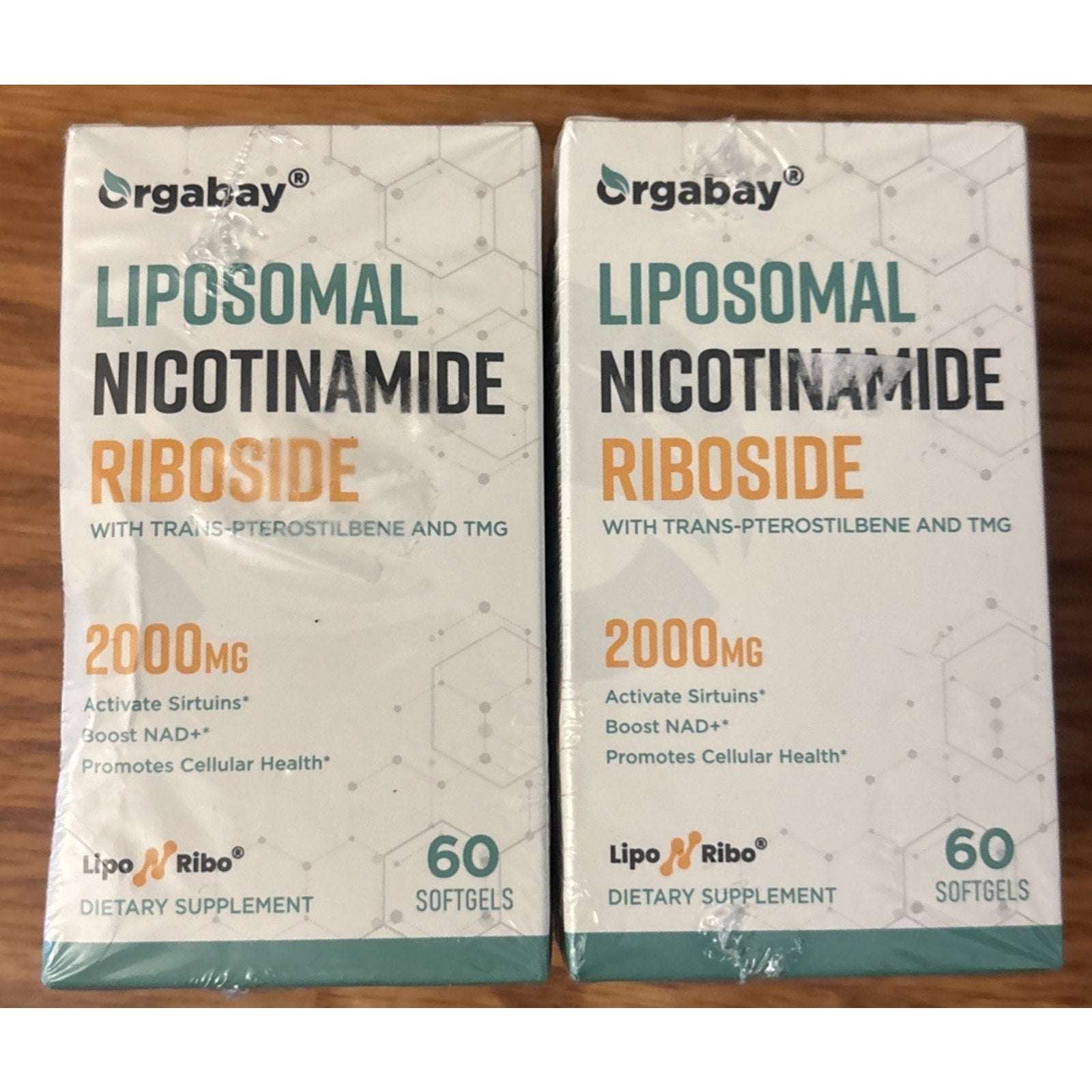 2Pk Orgabay Liposomal Nicotinamide Riboside 2000MG w/ TMG & Pterostilbene, NAD+