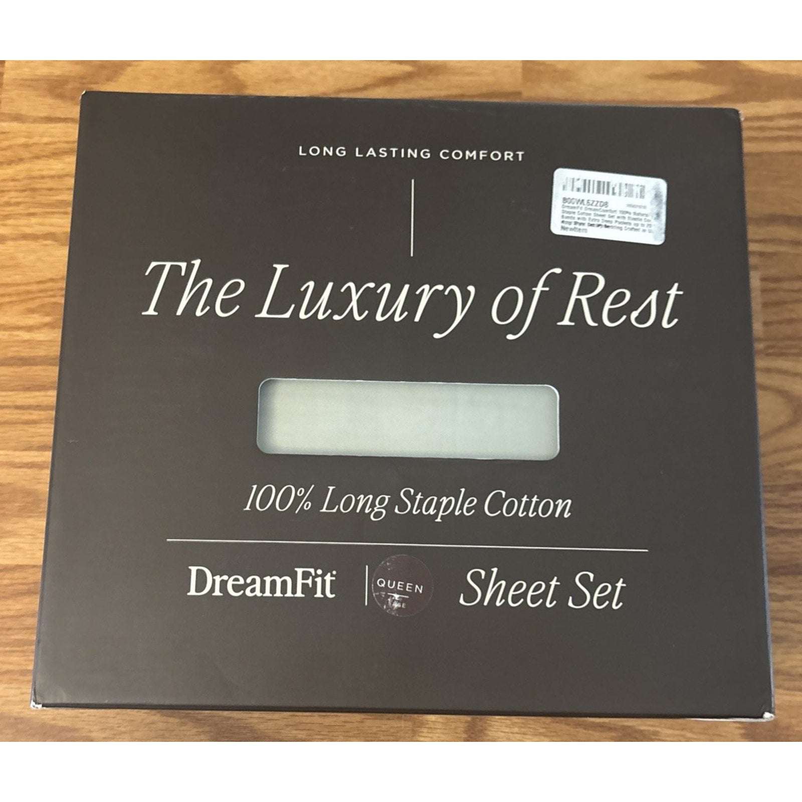 DreamFit DreamComfort 100% Natural Long Staple Cotton Queen Size Sheet Set, Sage