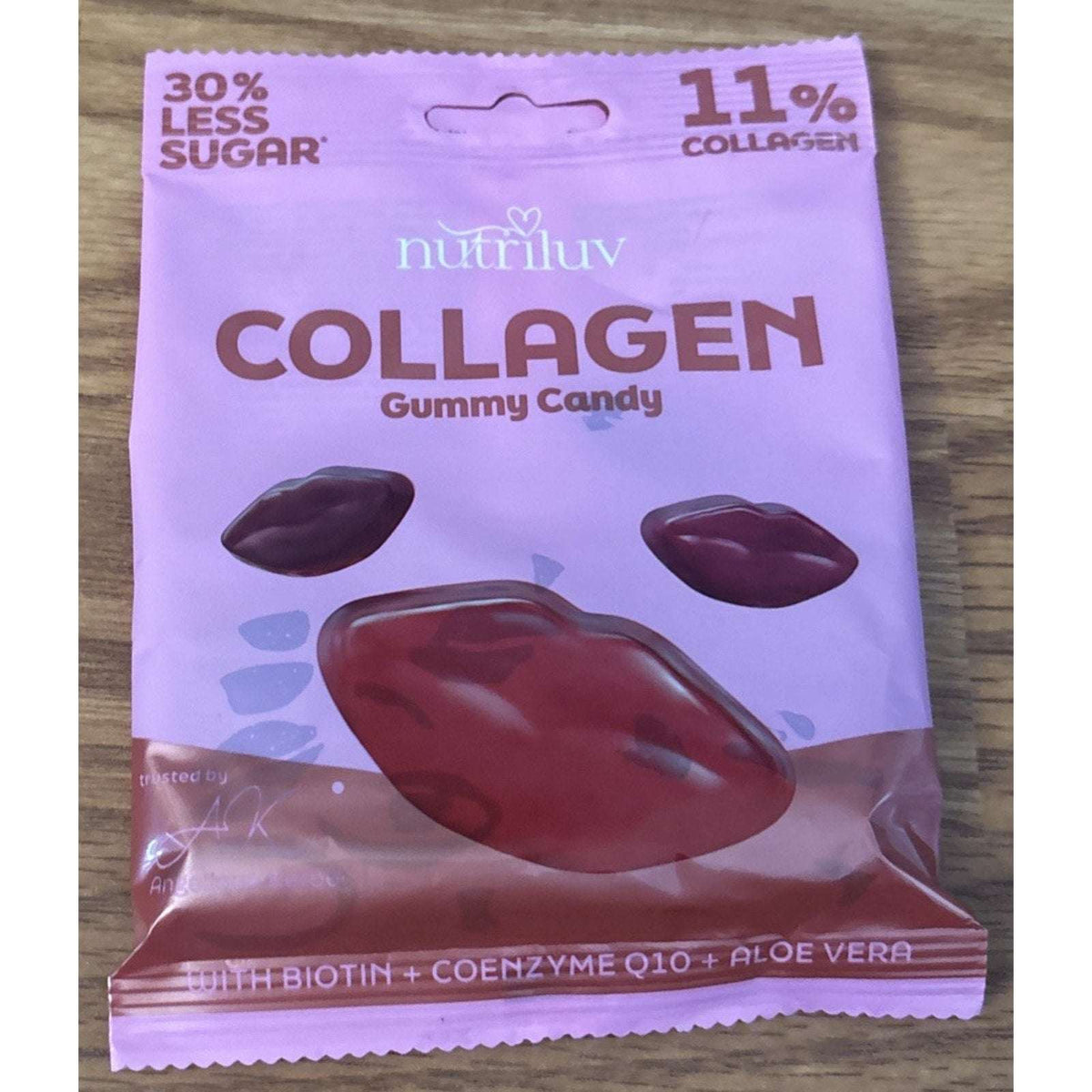 2x Nutriluv 11% COLLAGEN Gummy Candy 30% Less Sugar 2.65oz Each w/ Biotin, Aloe