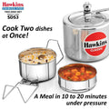 Hawkins Two-Dish Stainless Steel Set, Pressure Cooker 2 Pan Insert Multi-Cooker