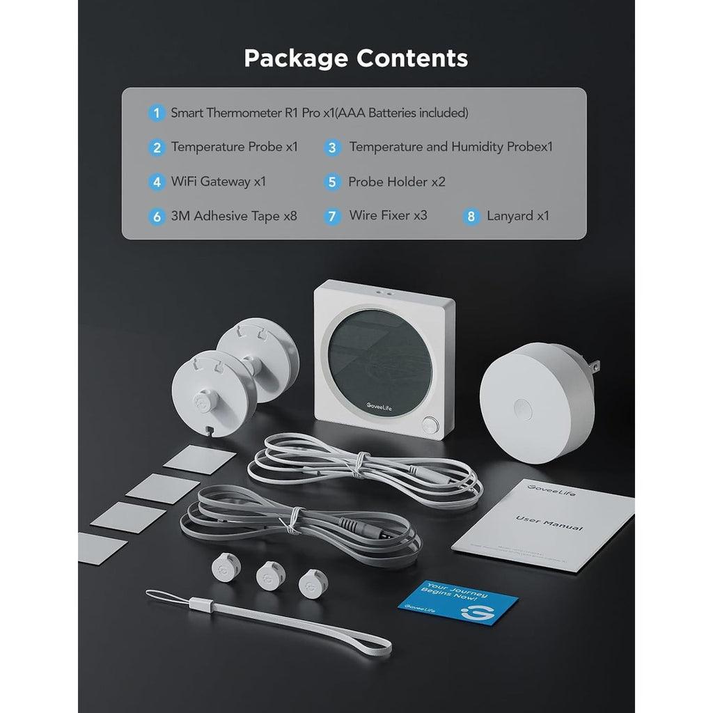 GoveeLife Smart Thermometer Fridge Freezer R1 Pro w/ Smart Gateway H5112 & H5044