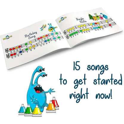 MINIARTIS Desk Bells for Kids Educational Music Learning Toys + Song Book & Bag