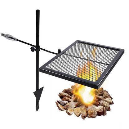 Swivel Campfire Grill Grate, Adjustable Heavy Duty Steel Open Fire 12.6"x16.7"