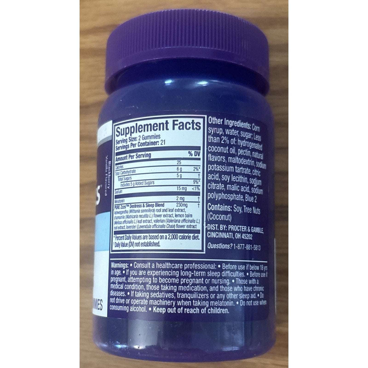 ZzzQuil PURE Zzzs De-Stress Gummies Ashwagandha + Melatonin 42ct EXP 02/2027