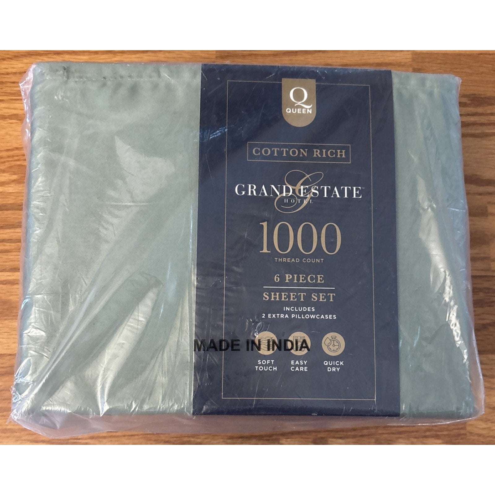 Grand Estate Hotel 1000 TC Cotton 6PC Queen Sheet Set Deep Pocket in Olive Green