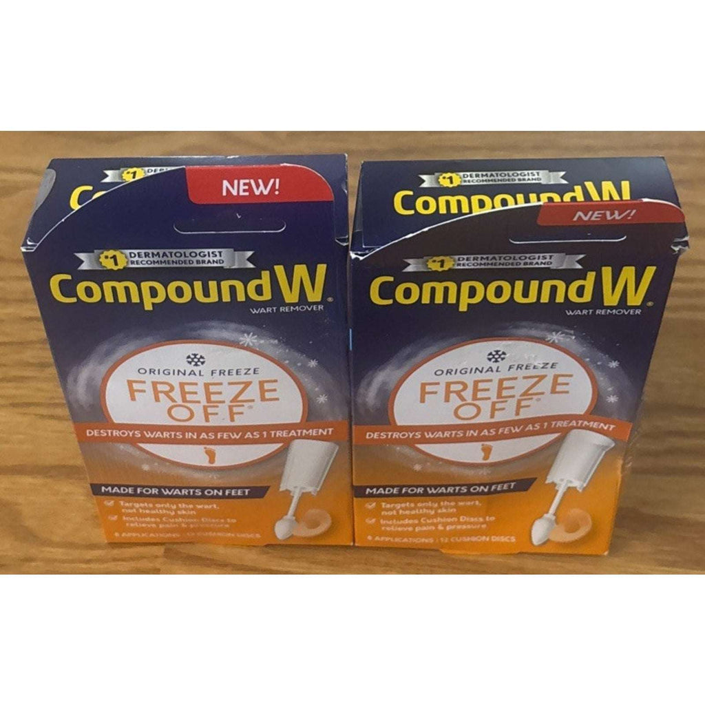 2x Compound W Freeze Off Wart Remover for Feet 8 Applications 12 Cushion Discs