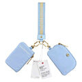 Lululemon Dual Pouch Wristlet Wordmark Dreamy Blue with Gold
