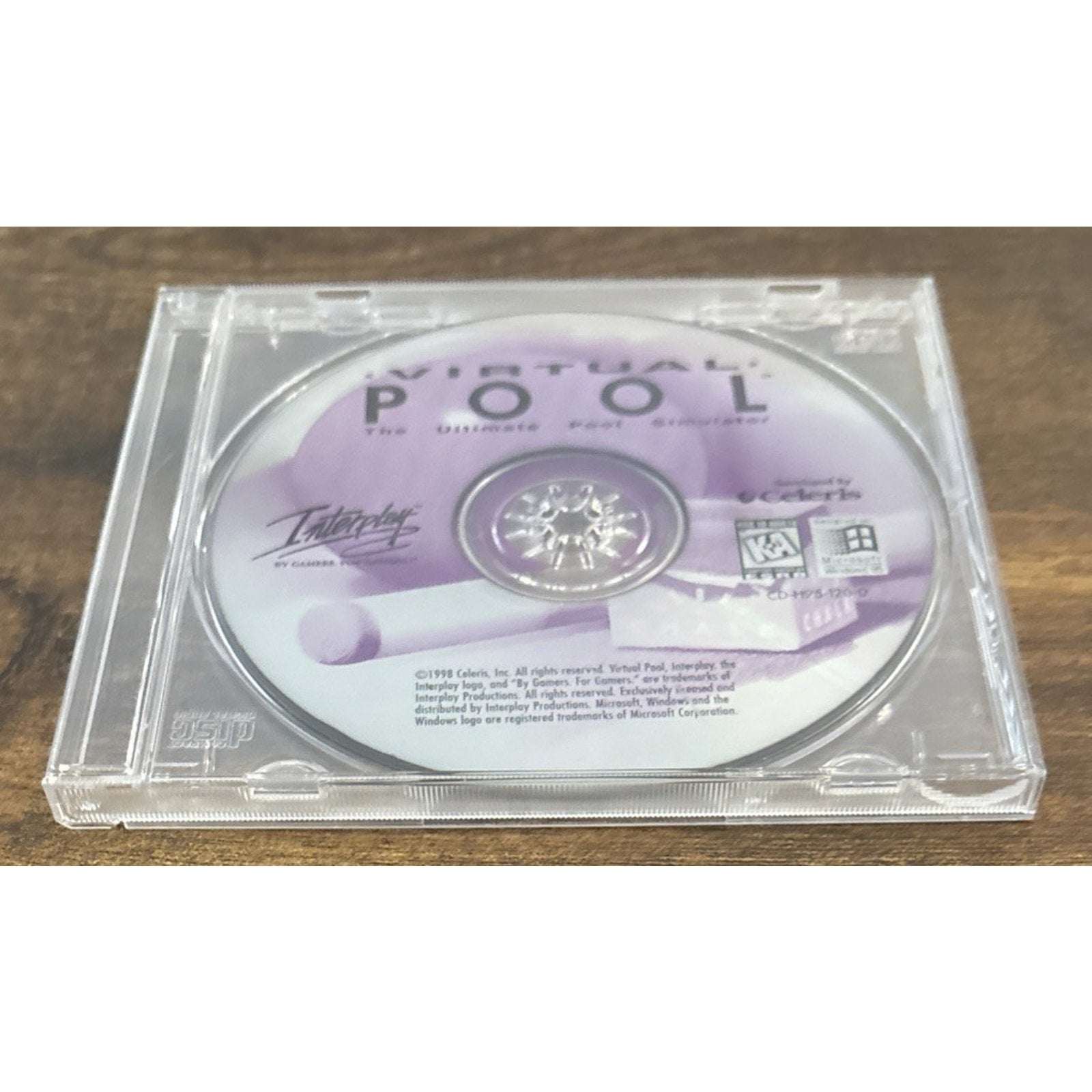 Interplay Virtual Pool CD ROM Video Game 1998 Windows 95 Celeris Pool Simulator