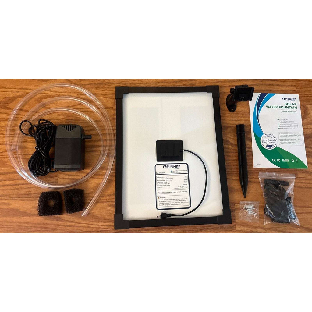 POPOSOAP 20W Solar Fountain Water Pump, 280GPH Submersible w/ Flow Control Valve