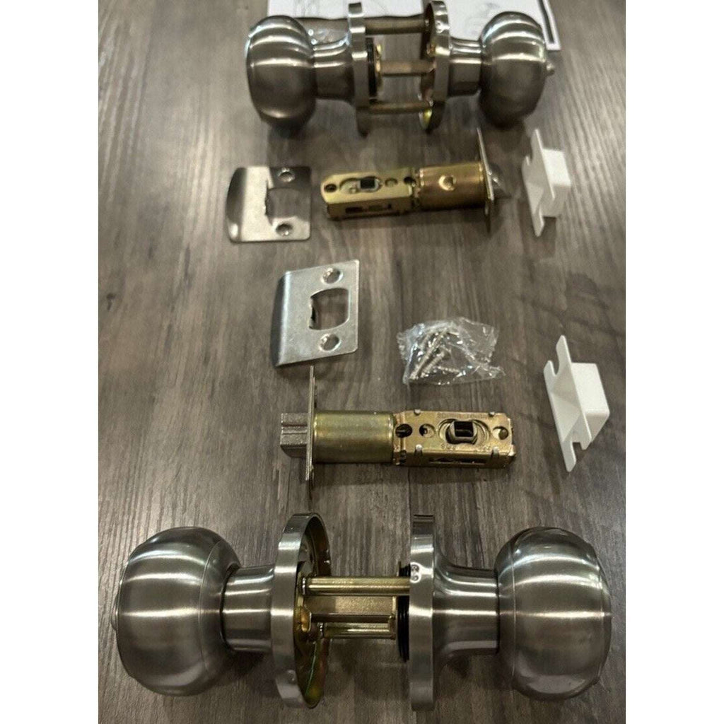 Probrico 2 Sets Ball Knobs Privacy Door Lock Knobs Satin Nickel Finish DL609SNBK