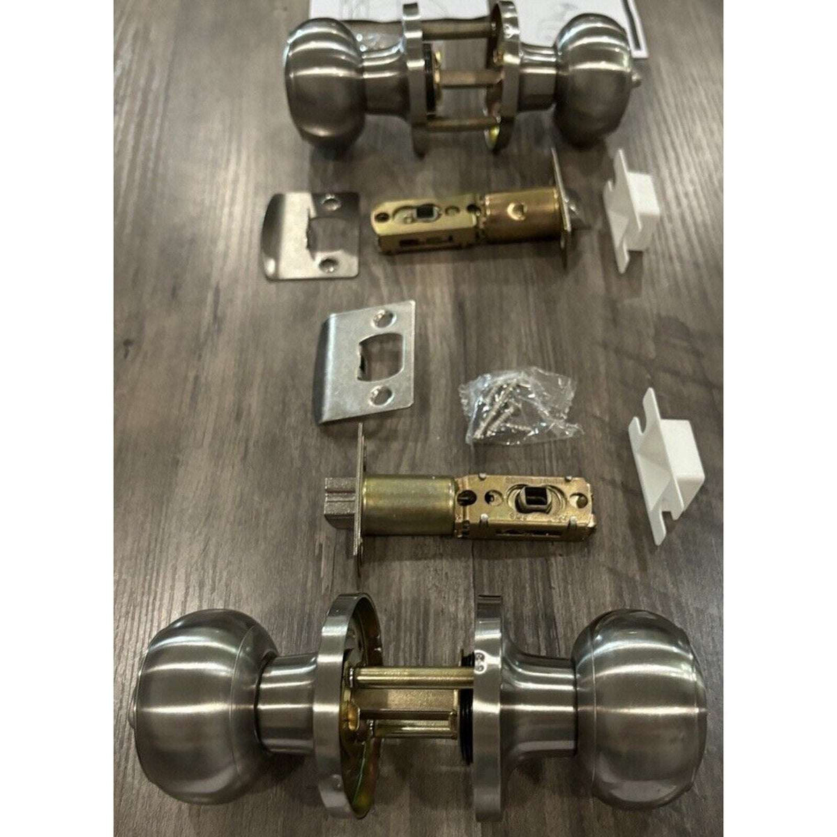 Probrico 2 Sets Ball Knobs Privacy Door Lock Knobs Satin Nickel Finish DL609SNBK