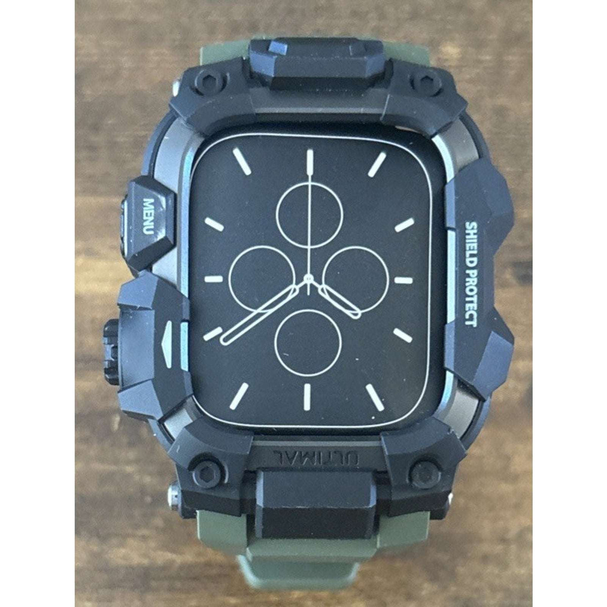 ULTIMAL Rugged Shockproof Case +Band for Apple Watch 45mm Series 9/8/7 ArmyGreen
