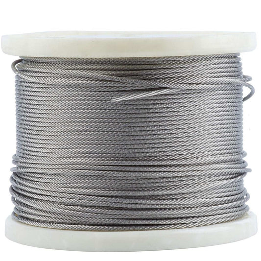 200FT 1/8" T316 Stainless Steel Wire Rope Aircraft Cable For Deck Railing 7x7