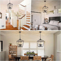 Seaside Village 4 Light Black Farmhouse Lantern Chandelier Ceiling Light Fixture