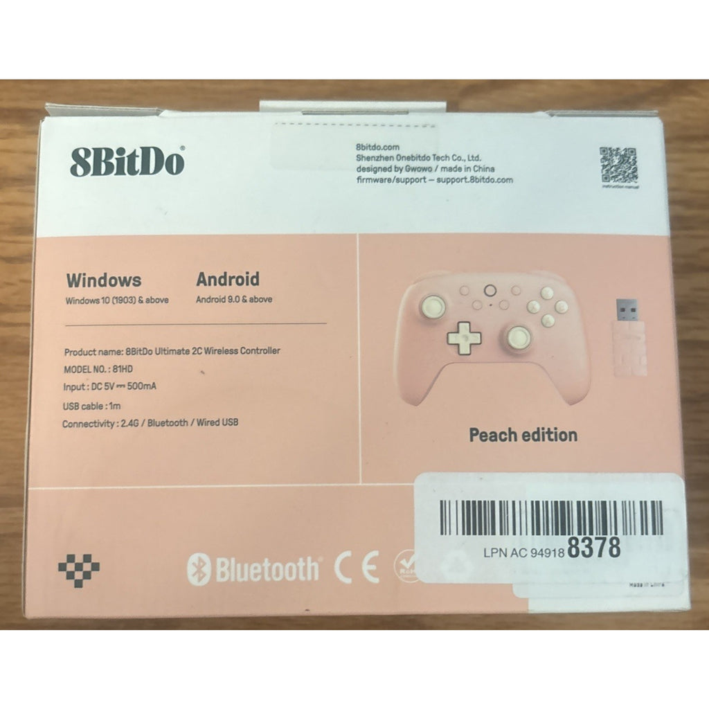 8BitDo Ultimate 2C Wireless Controller Peach 2.4G Bluetooth USB PC Android