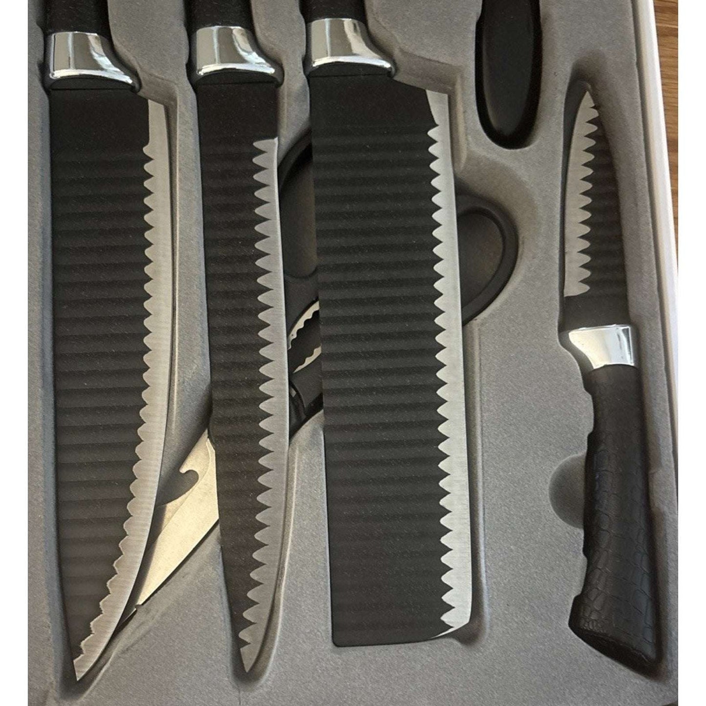 Culinary Knife Set Non Stick, Soft Touch Anti-Slip Handle 6 Piece Set ER-0238A