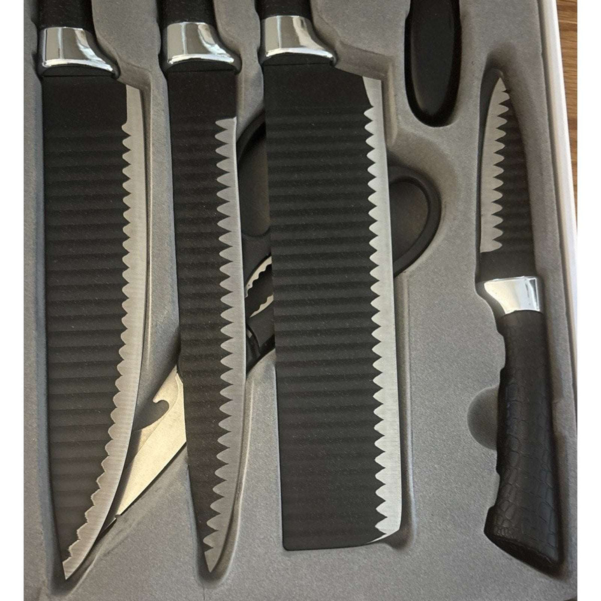 Culinary Knife Set Non Stick, Soft Touch Anti-Slip Handle 6 Piece Set ER-0238A