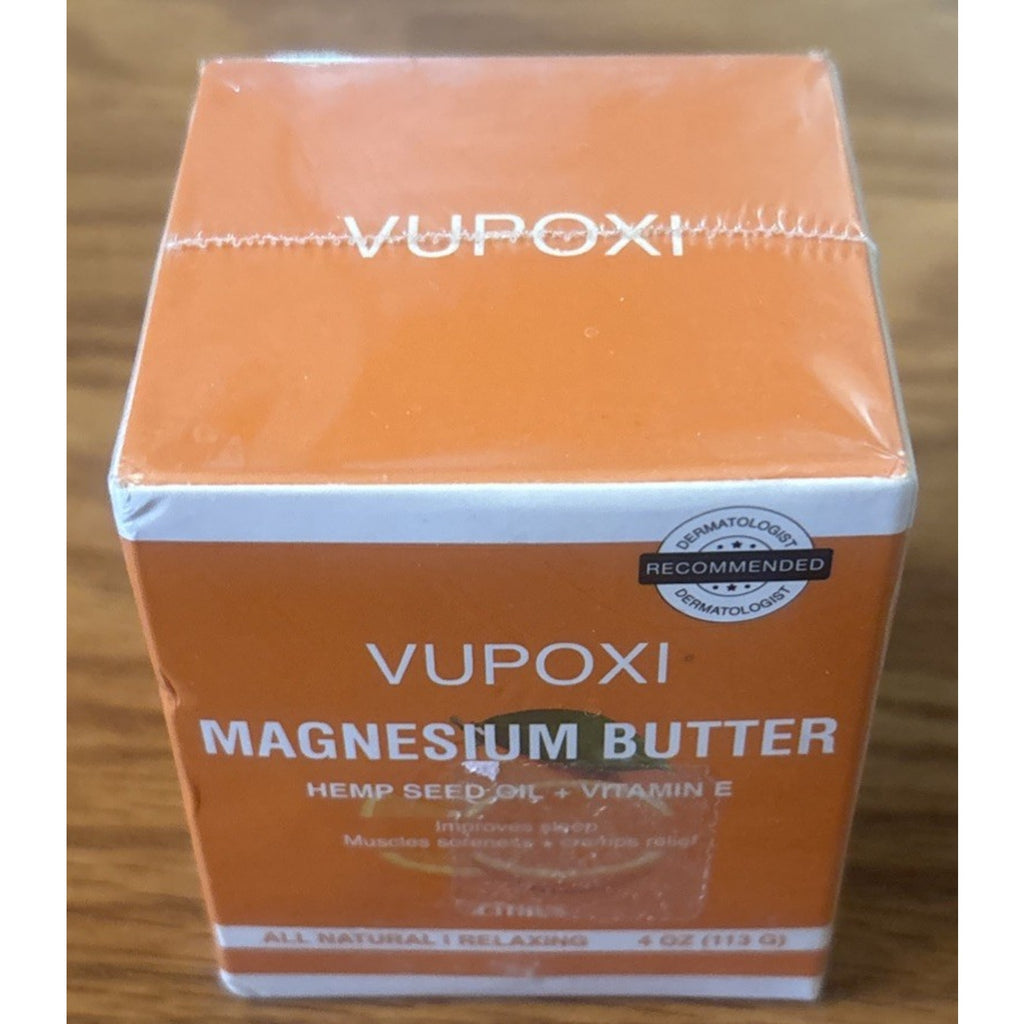 Vupoxi Magnesium Topical Body Butter w/ Hemp Seed Oil & Vit E Sleep, Sore Muscle
