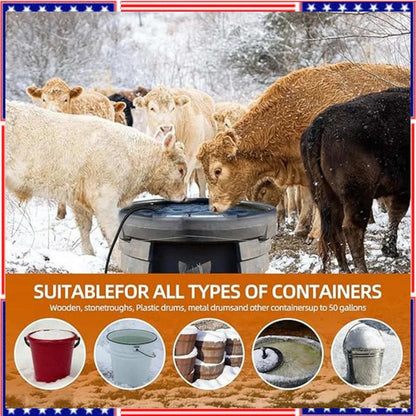 500W Utility De-Icer Submergible Chicken Water Heater for Farm Livestock Cast