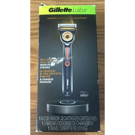 Gillette Labs Heated Razor w/ Magnetic Charging Dock, 4 Blade Refills - NO CASE