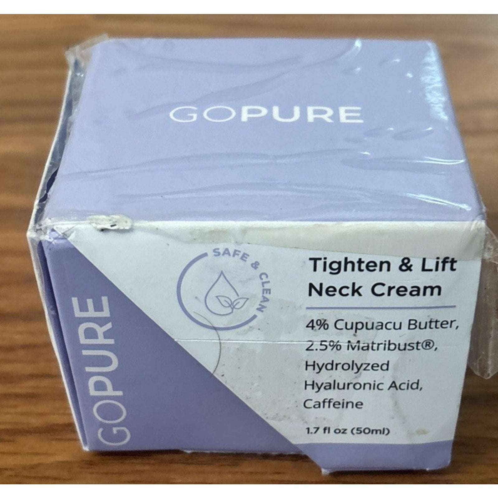 GoPure Tighten & Lift Neck Firming Cream Hyaluronic Acid Caffeine 1.7oz 04/2027