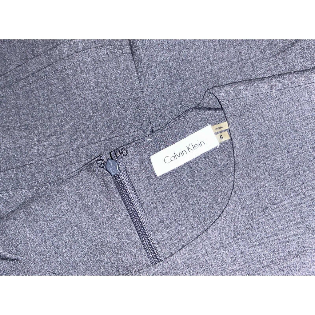 Calvin Klein Women’s Gray Classic Sleeveless Tiered Sheath Dress size 6