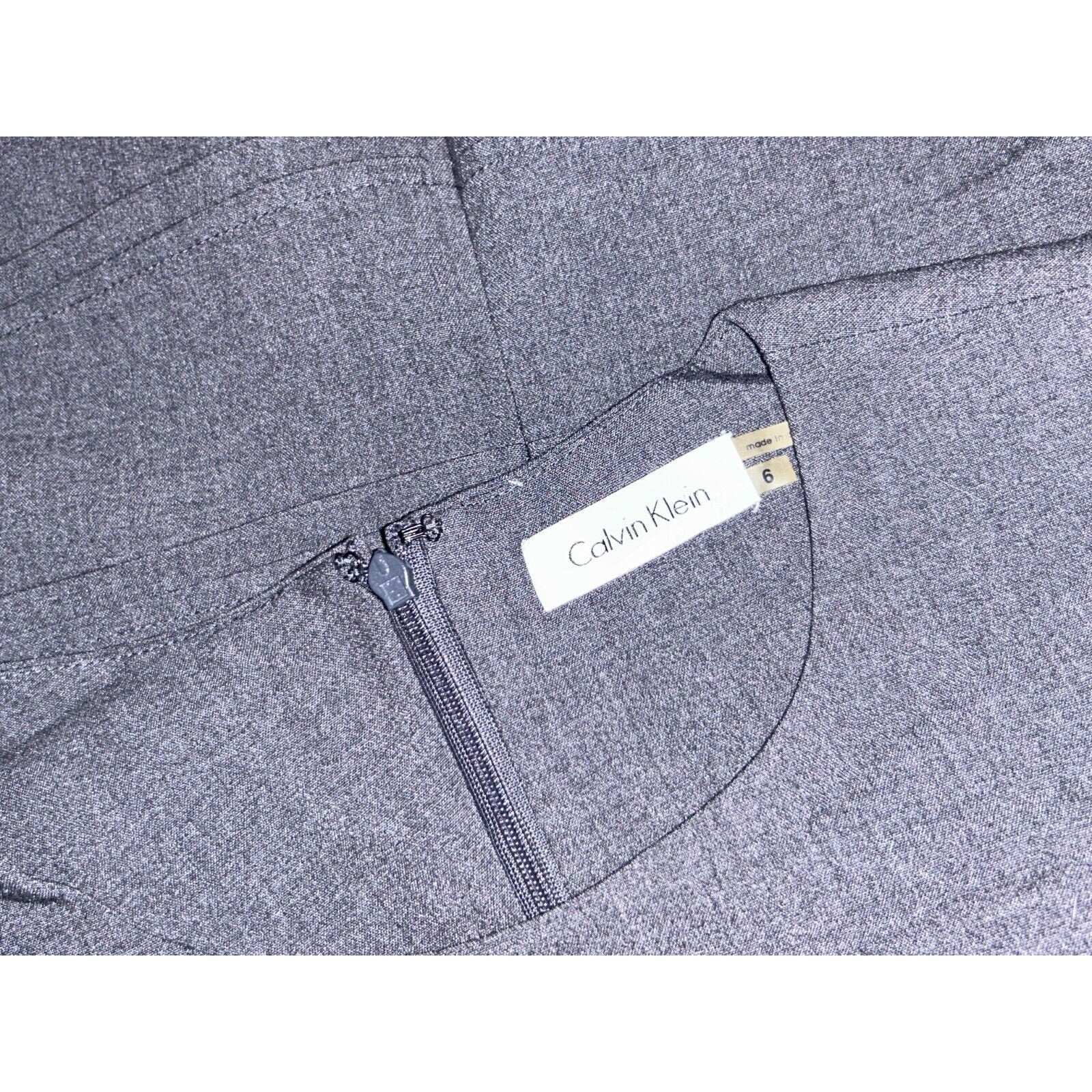 Calvin Klein Women’s Gray Classic Sleeveless Tiered Sheath Dress size 6