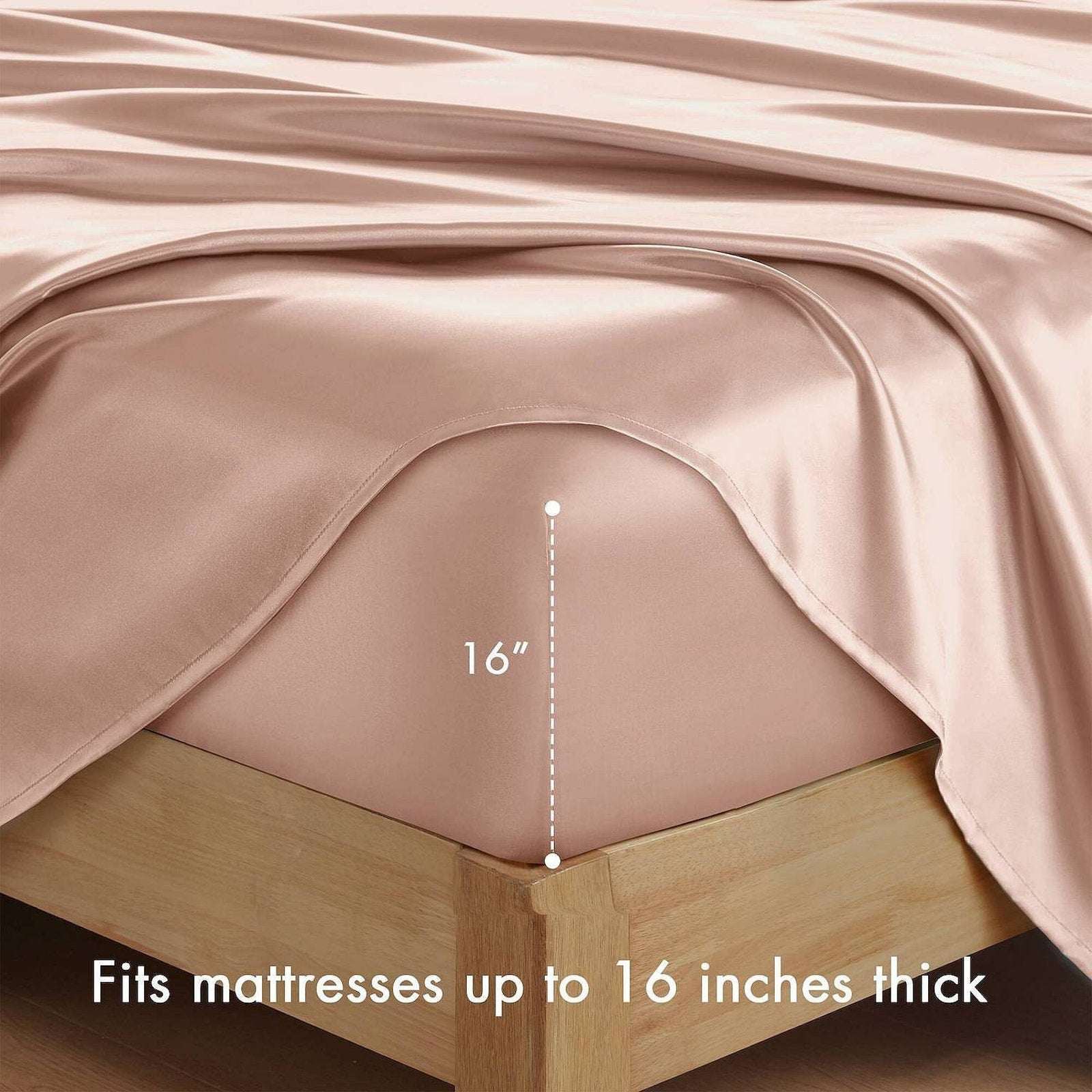 Madison Park 6PC Satin Cal King Sheet Set in Blush Pink GREAT for Skin & Hair