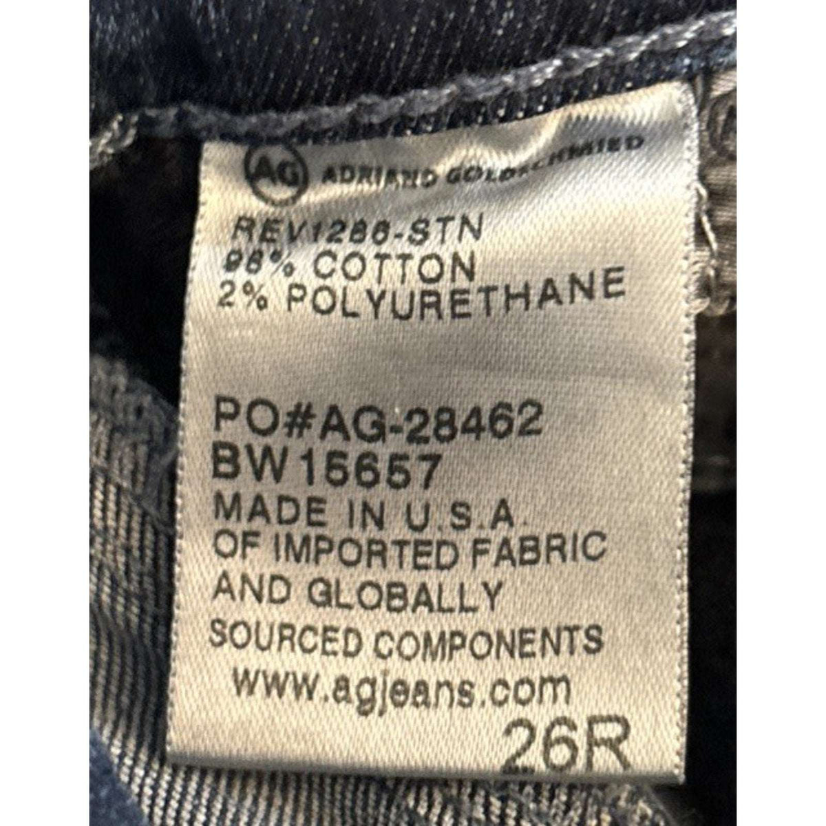 AG Adriano Goldschmied The Stevie Slim Straight Medium Blue Jeans Size 26