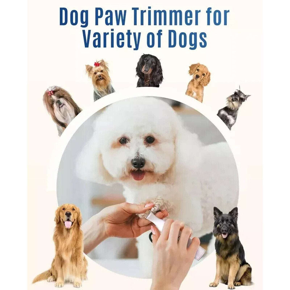 oneisall Dog Paw Trimmer, Cordless Rechargeable Paw Trimmer w Double Blades NEW