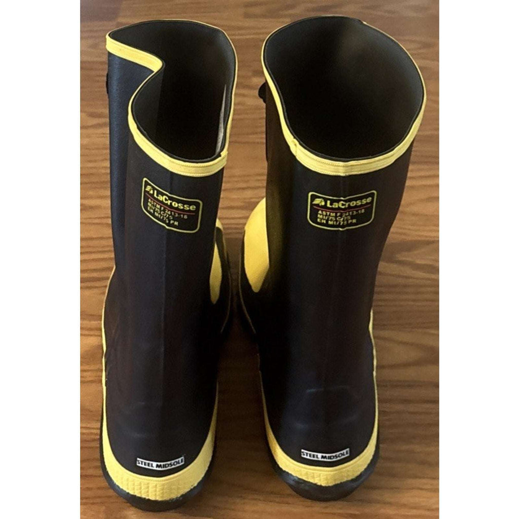 LACROSSE Meta Pac 12" Metatarsal Guard Steel Toe Rubber Work Boots Men's 13 US