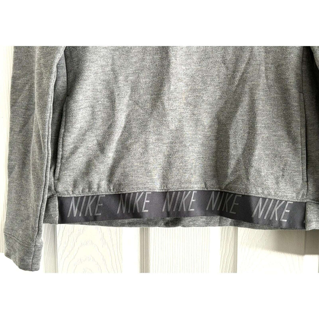 Nike Dri Fit Womens Turtleneck Long Sleeve Sweatshirt Spell Out Logo Gray Size S