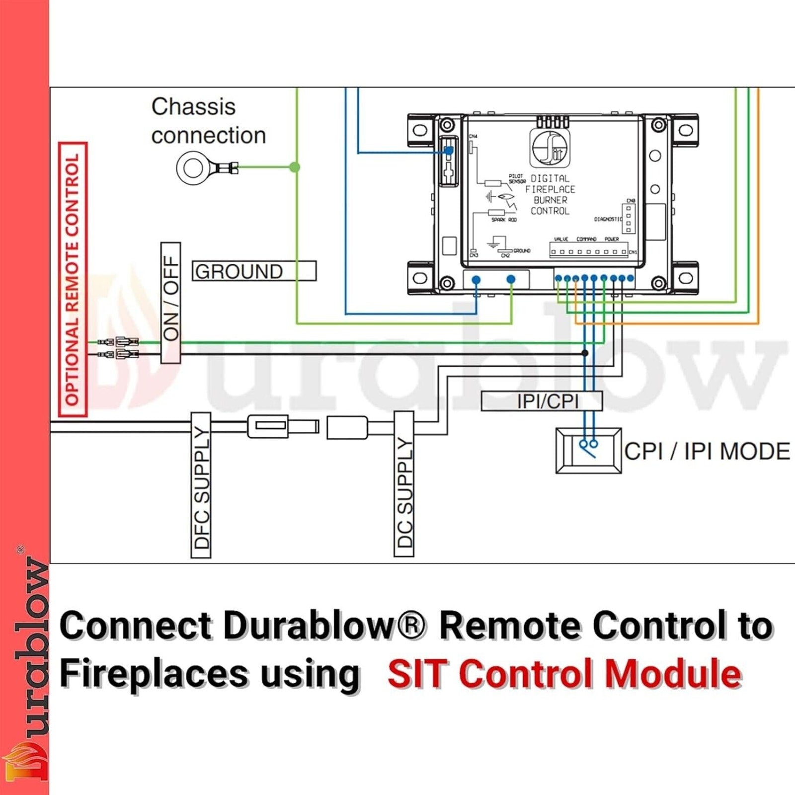 Durablow SH3001 Gas Fireplace WiFi Smart Remote Control Alexa Google IFTTT Smart