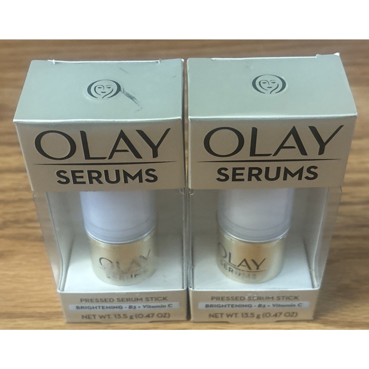 TWO Olay Pressed Serum Stick Womens 0.47 Oz BRIGHTENING B3 Vitamin C Hydration