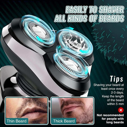 3-in-1 Wet/Dry Electric Shaver Waterproof Rechargeable Nose & Hair Trimmer
