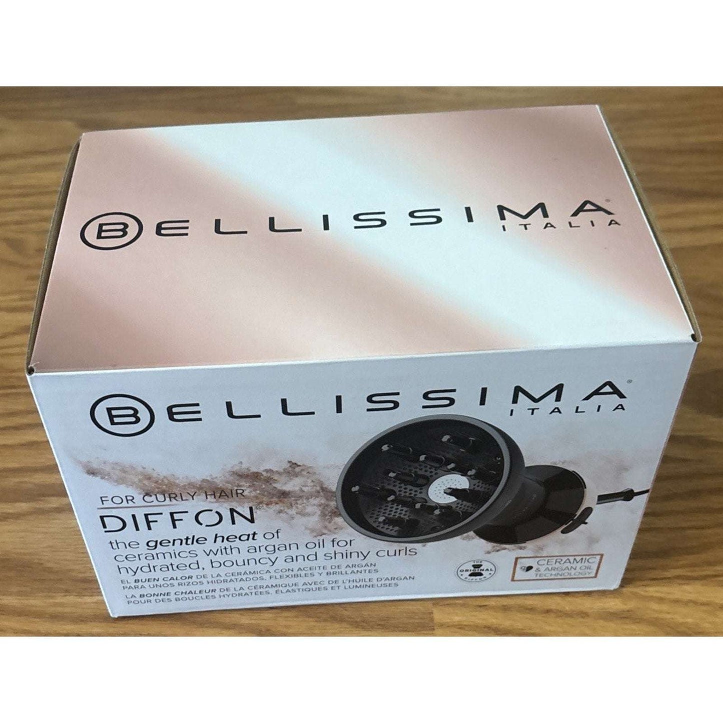 Bellissima Italia Diffon Hair Blow Dryer Diffuser for Curly Hair Rose Gold G5604