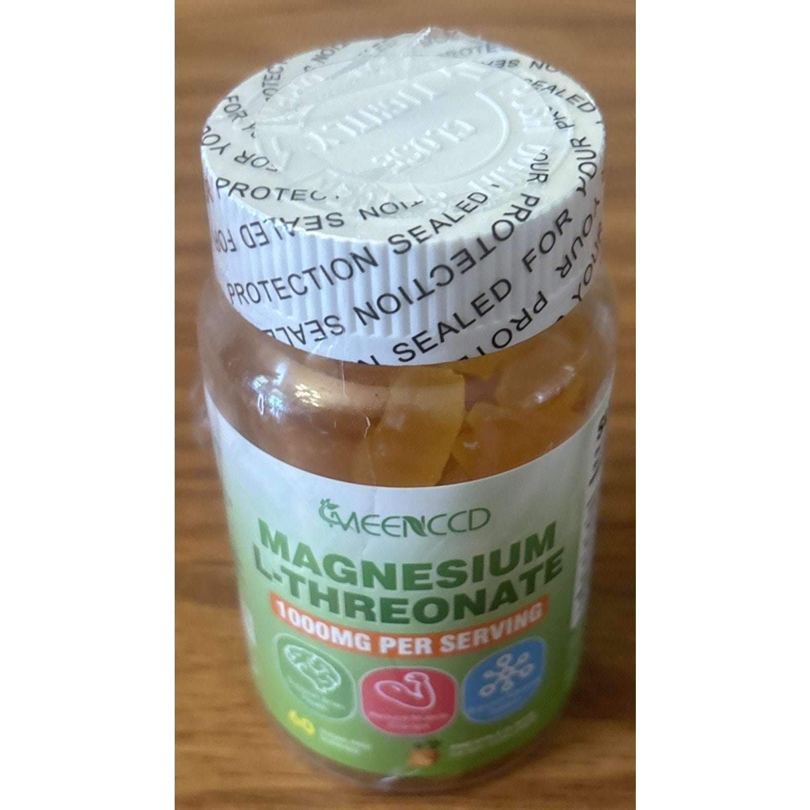 Magnesium L-Threonate 1000mg 60 Sugar Free Gummies Pineapple for Kids & Adults