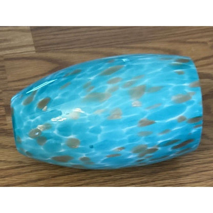 Karyfine Mini Art Blown Glass Pendant Light Fixture Blue w/ Gold - Adjustable