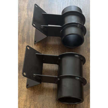 2Pc Steel Patio Umbrella Holder Corner Deck Mount Outdoor Umbrella Clamp Bracket